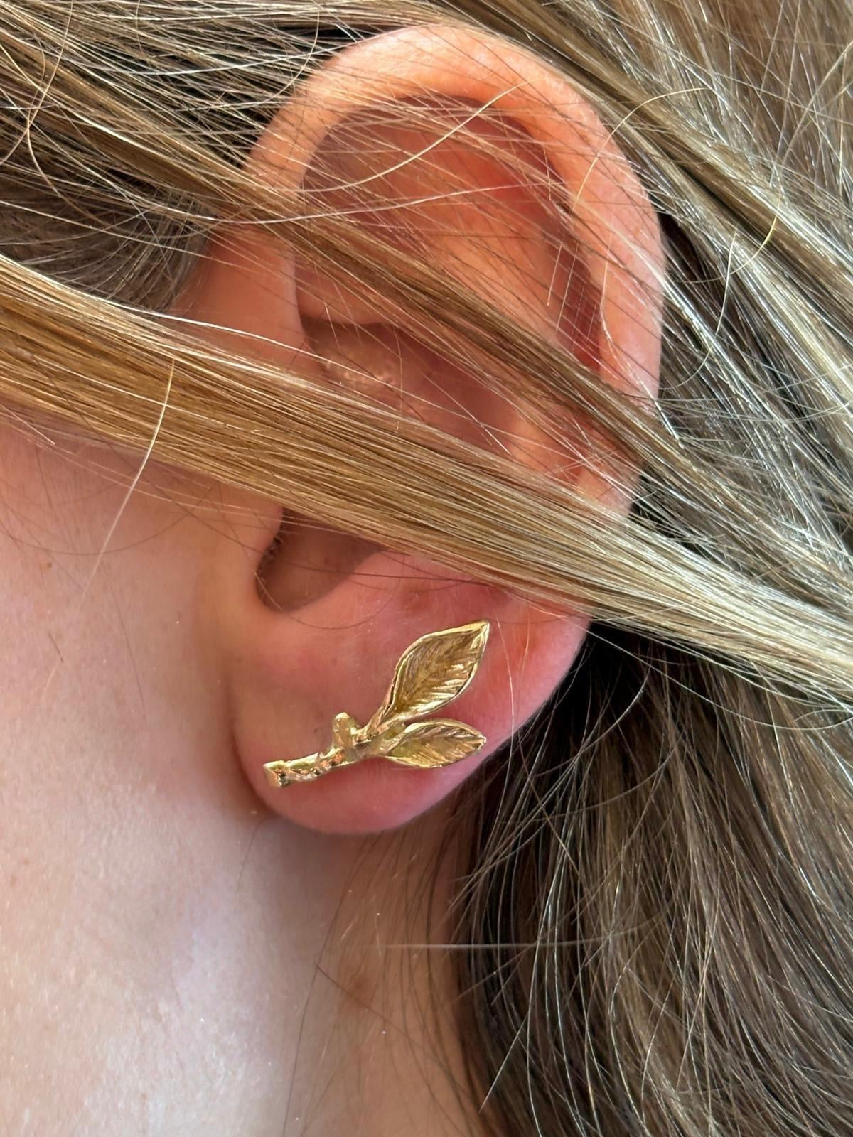 Gold leaf earrings