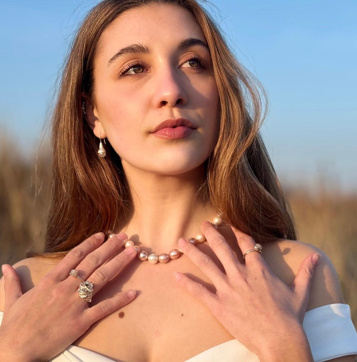 Silver ring with moonstone