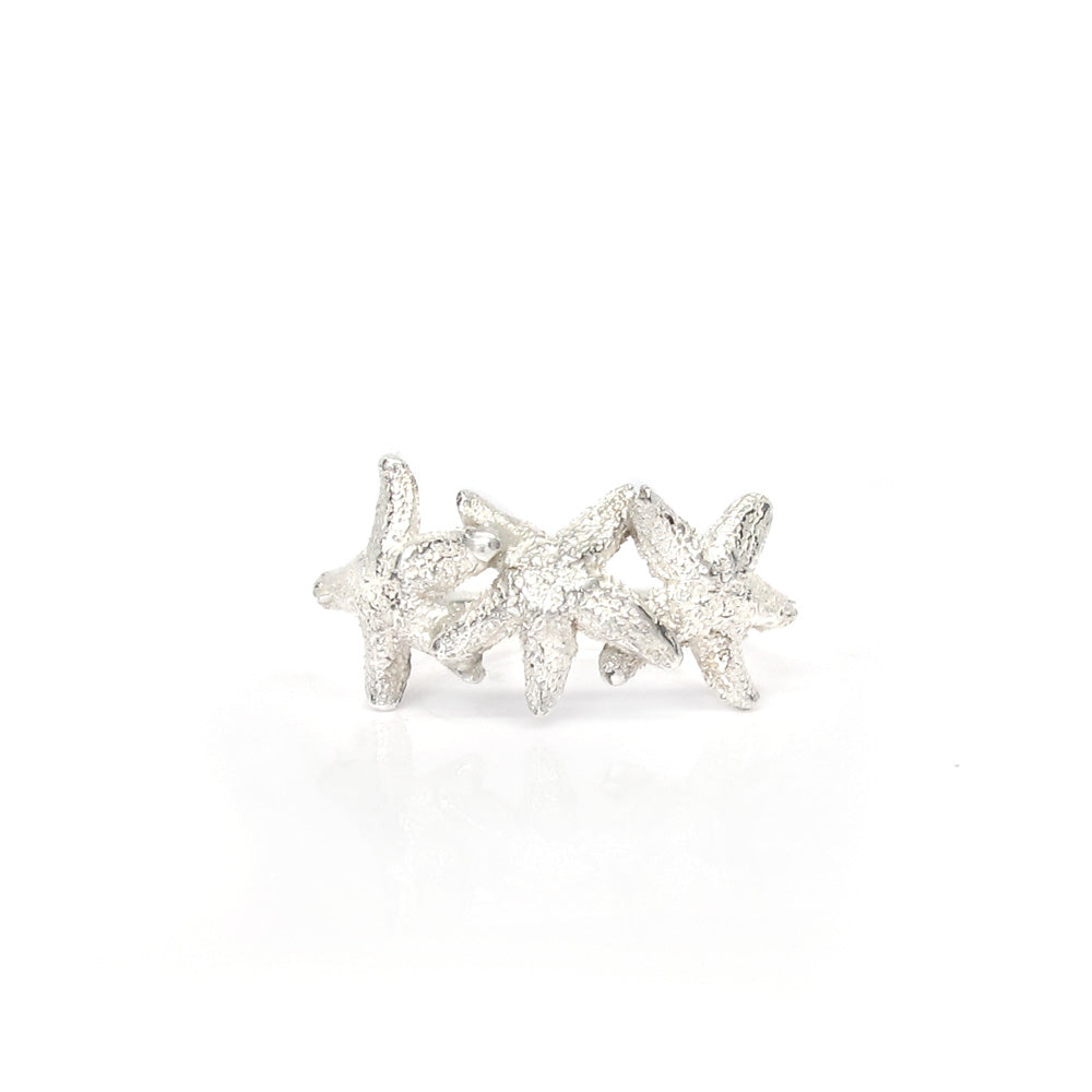 Zilveren ring met zeesterren