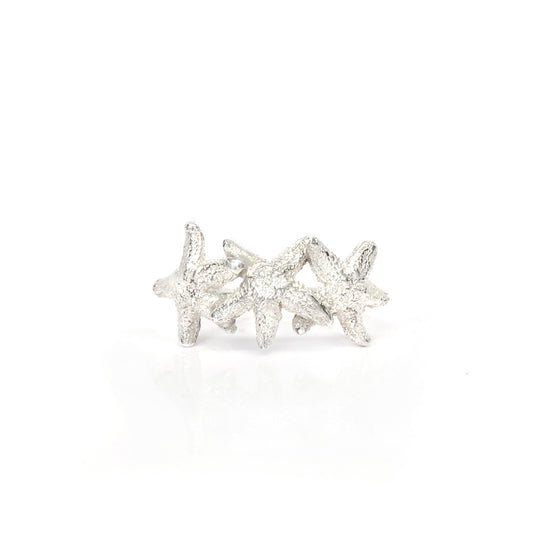 Silver ring with starfish