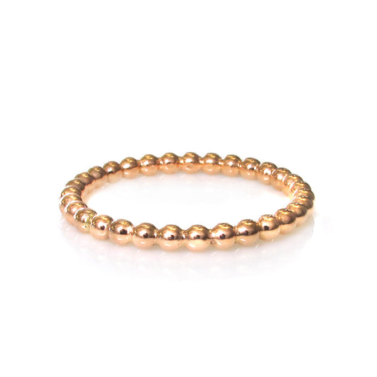 Bolletjes ring rosegoud 2 mm