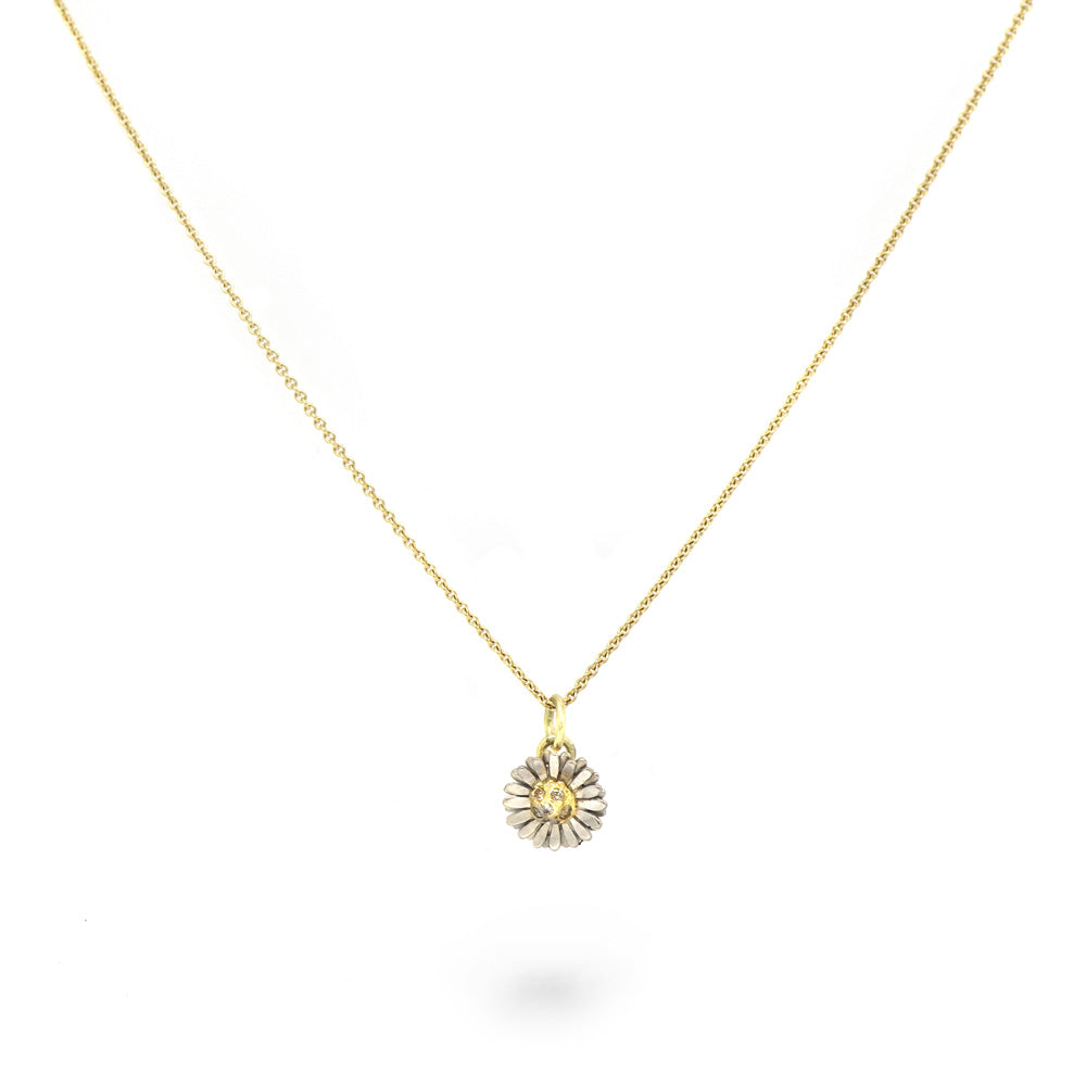Daisy pendant on necklace