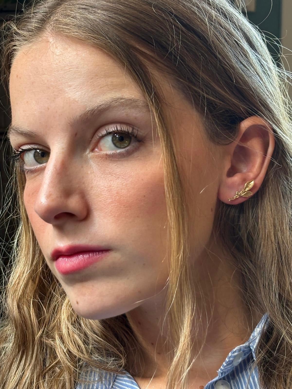 Gold leaf earrings