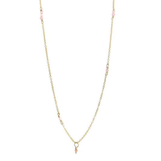 Gouden anker collier met zonnesteen 50 cm