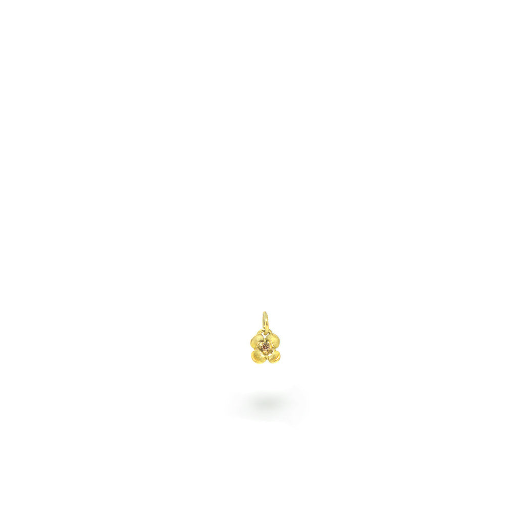 Goldene Blütenkette mit Diamant