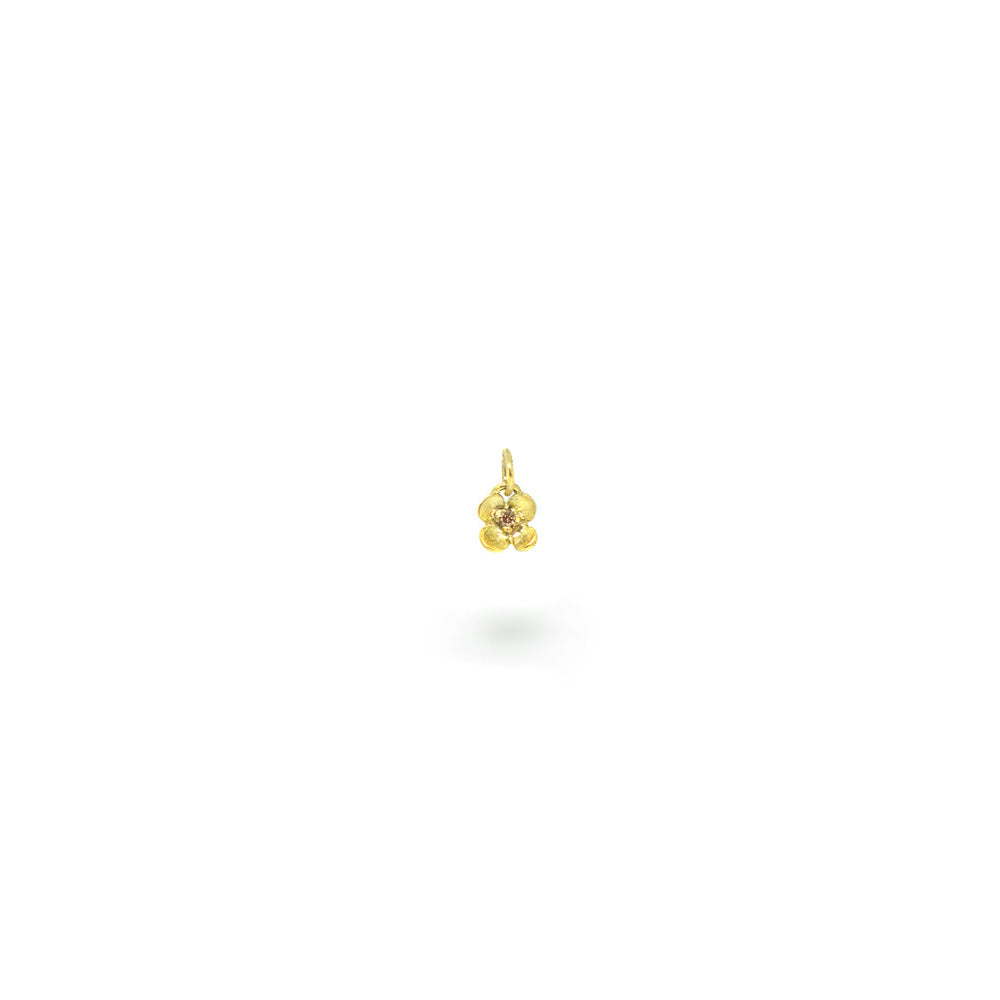 Goldene Blütenkette mit Diamant