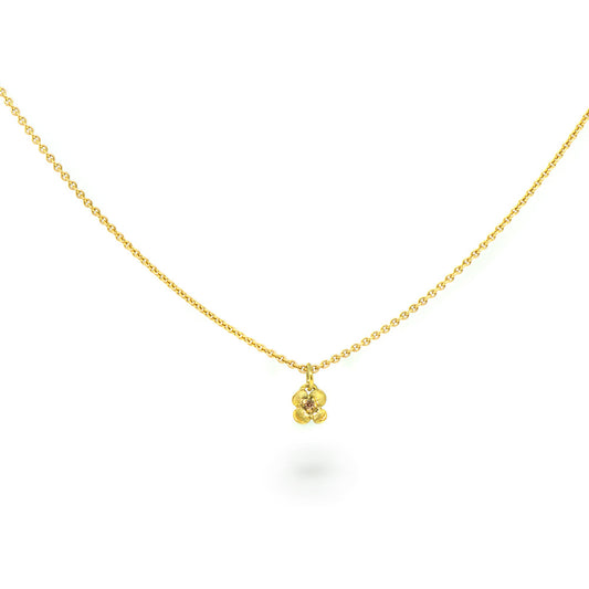 Gouden bloemetjes collier met diamant