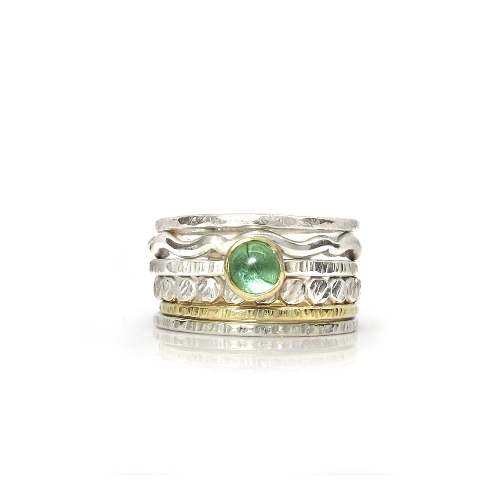 Silberner Gleitring mit gehämmerter Oberfläche
