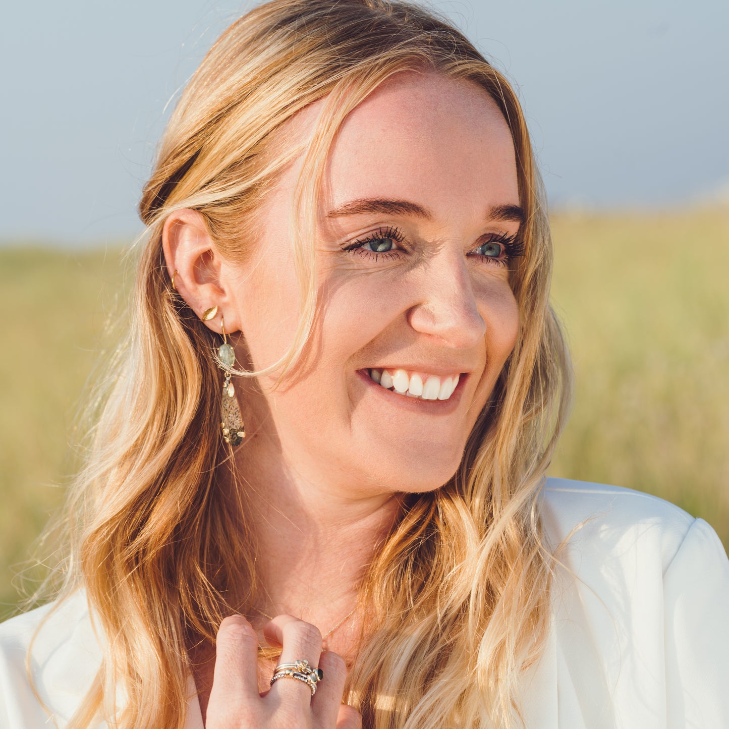 Oorhangers zilver goud met versteend koraal