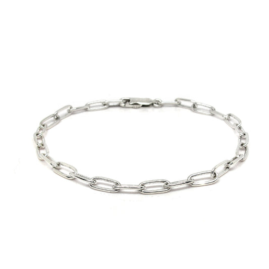 Zilveren paperclip armband