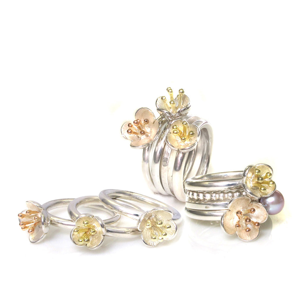 Schiebering Blume gold