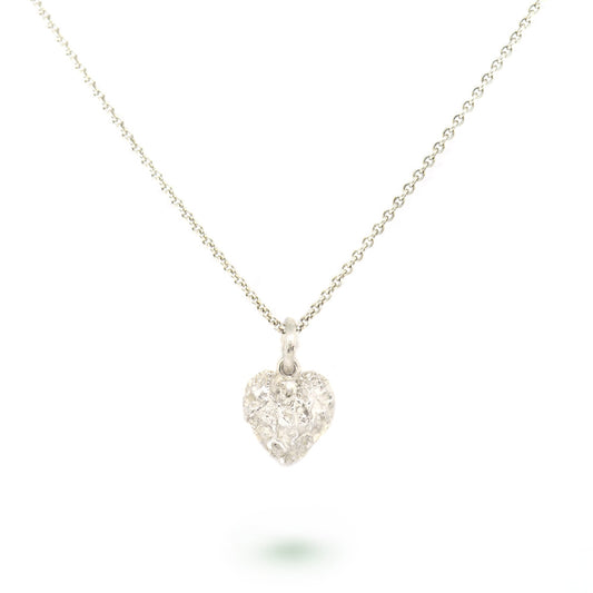 Zilveren collier met gesmolten hart