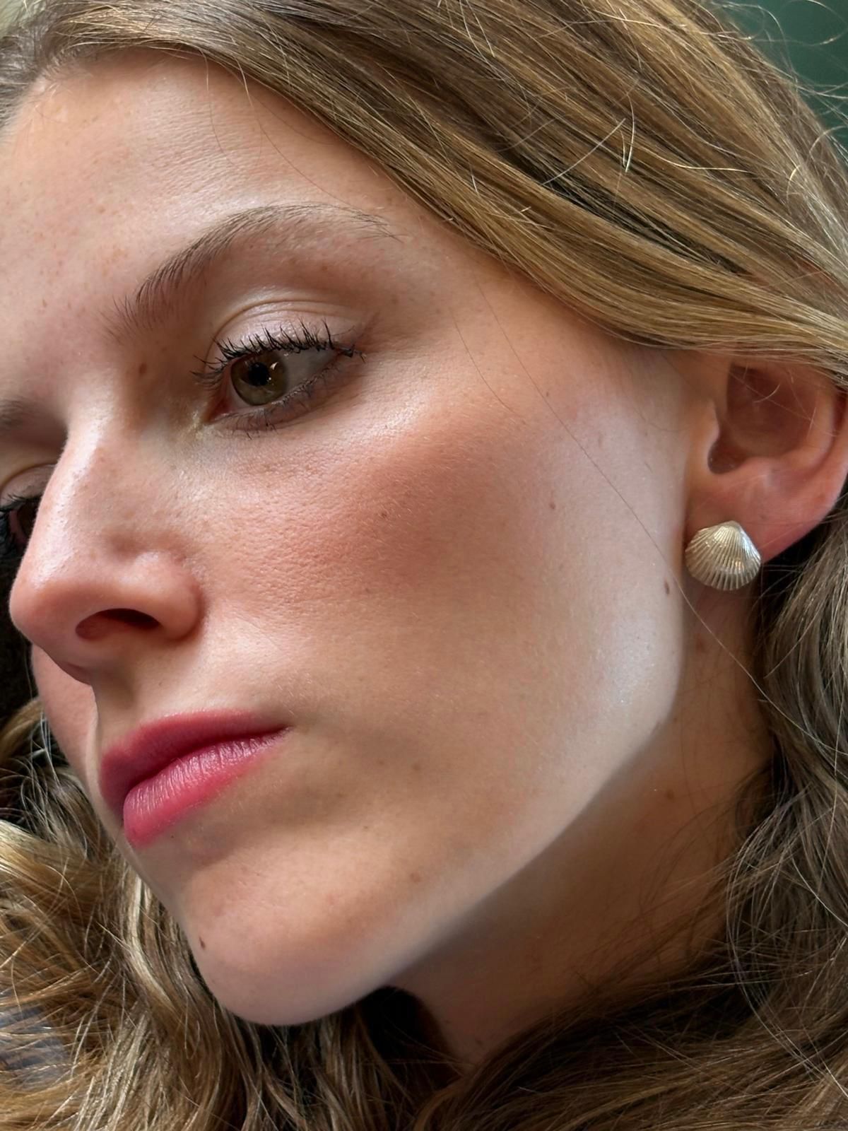 Large shell stud earrings