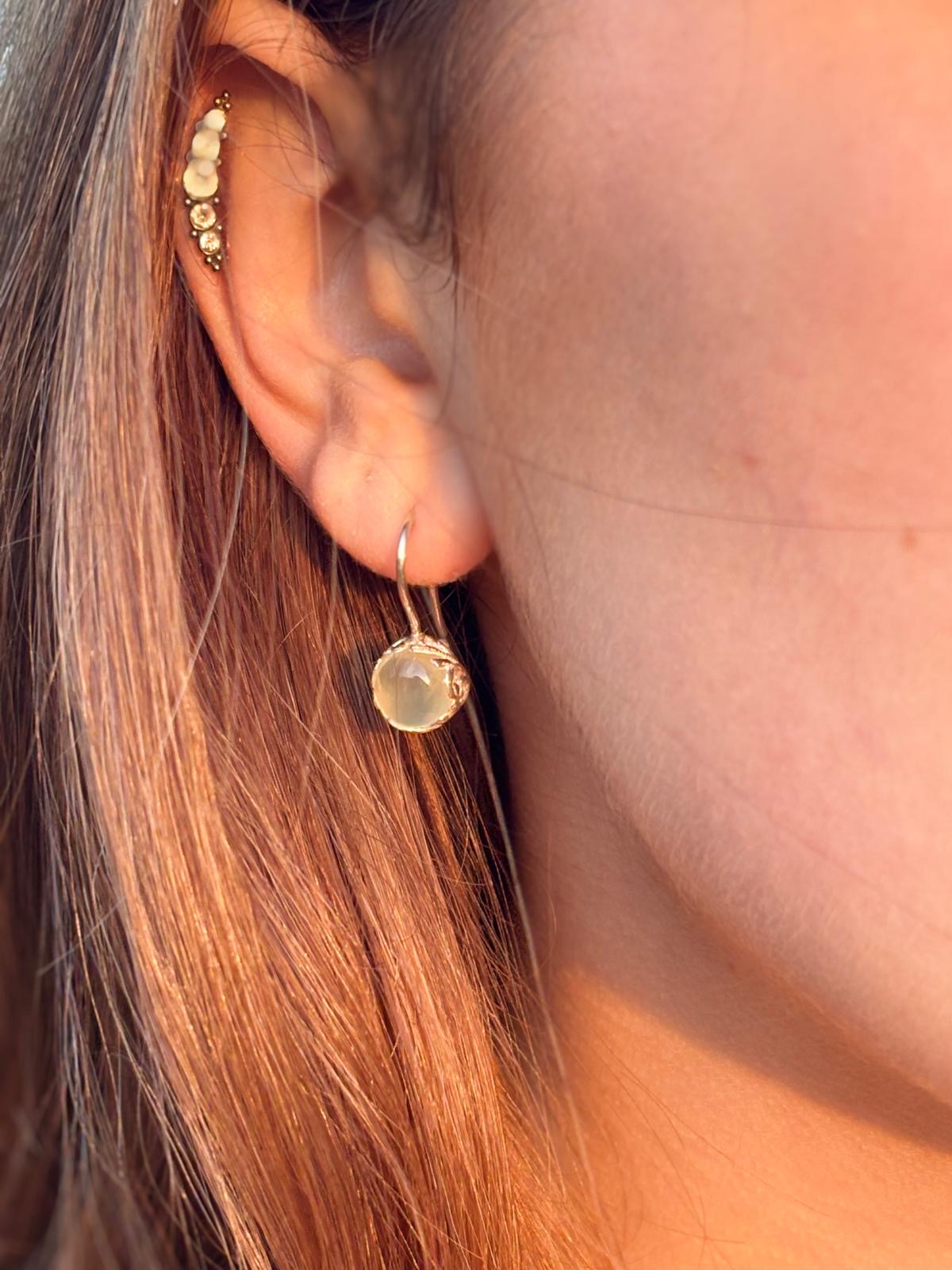 Silberohrringe mit Prehnit