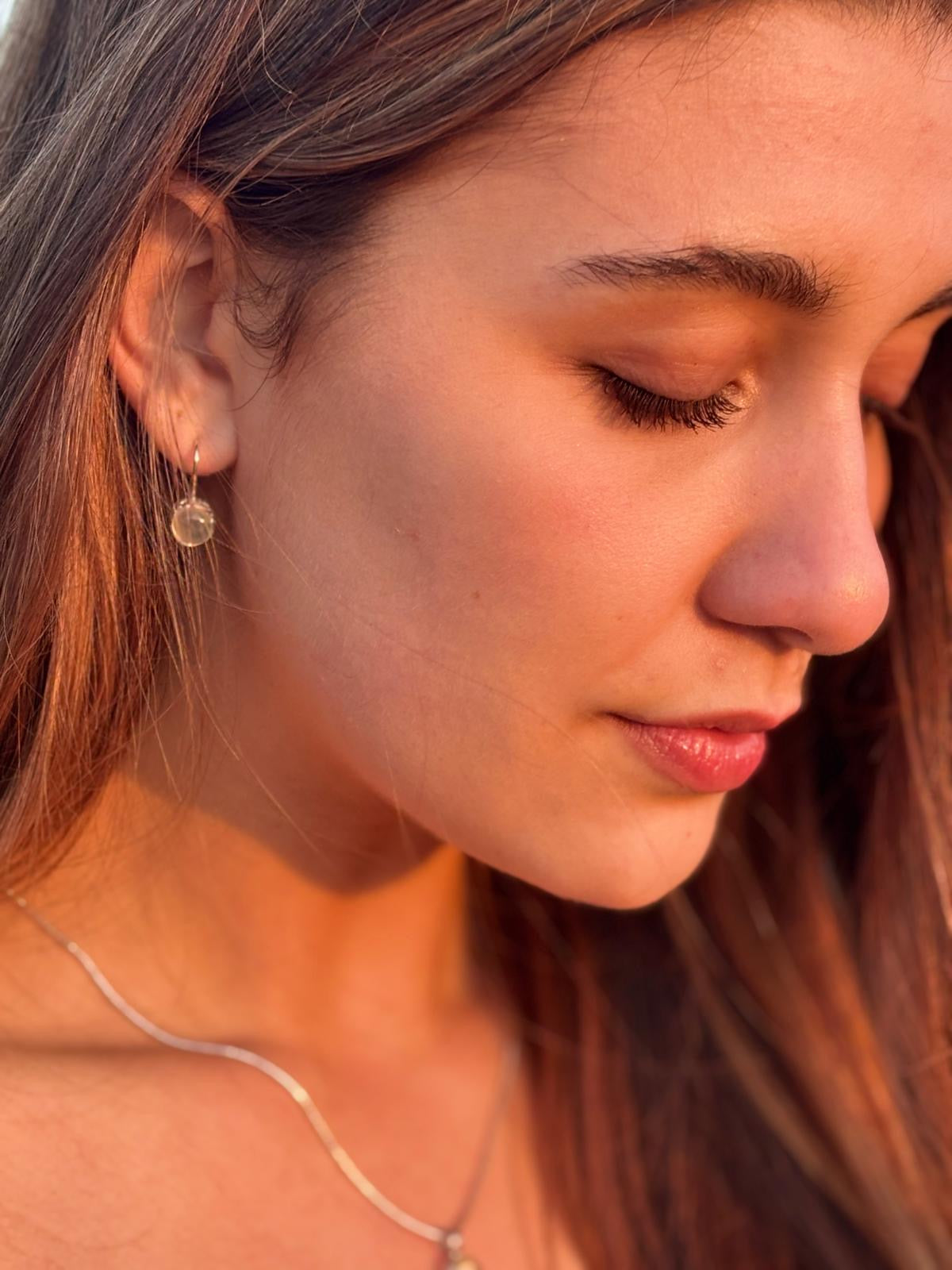 Silberohrringe mit Prehnit