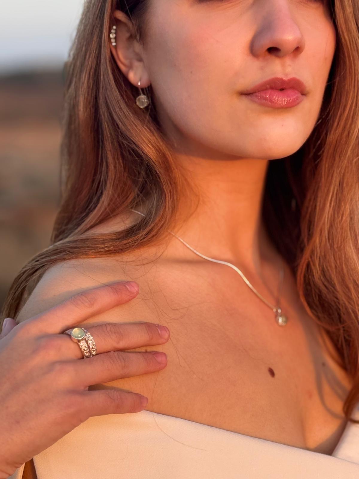 Silberohrringe mit Prehnit