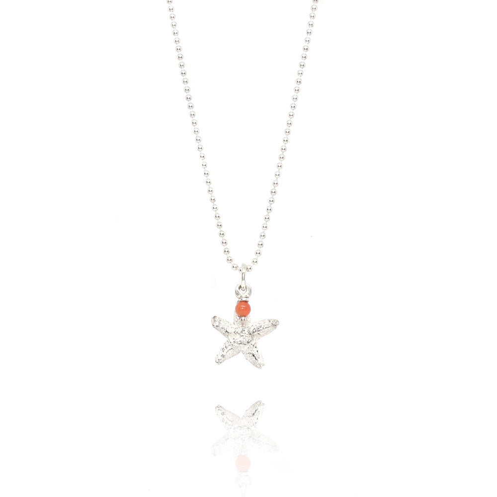 Necklace with starfish and coral