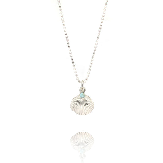Halskette mit Muschel und Larimar