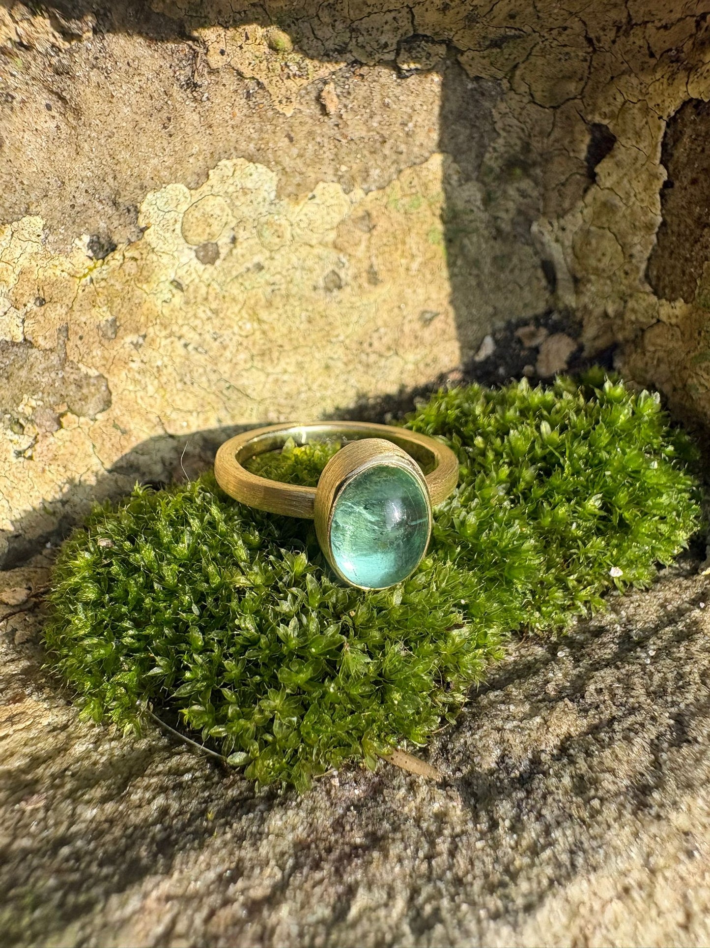 Sold. Gold ring with blue tourmaline