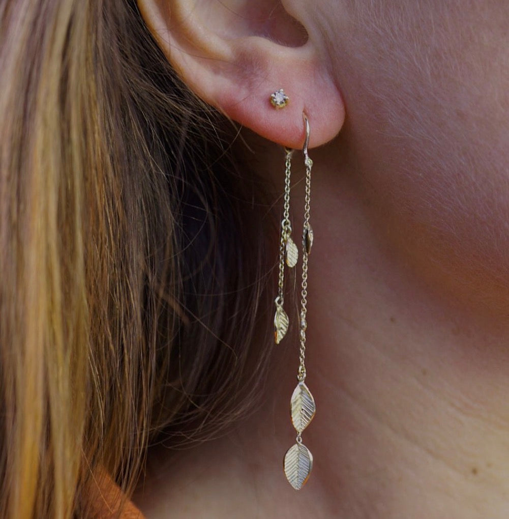 Gold leaf double pendant