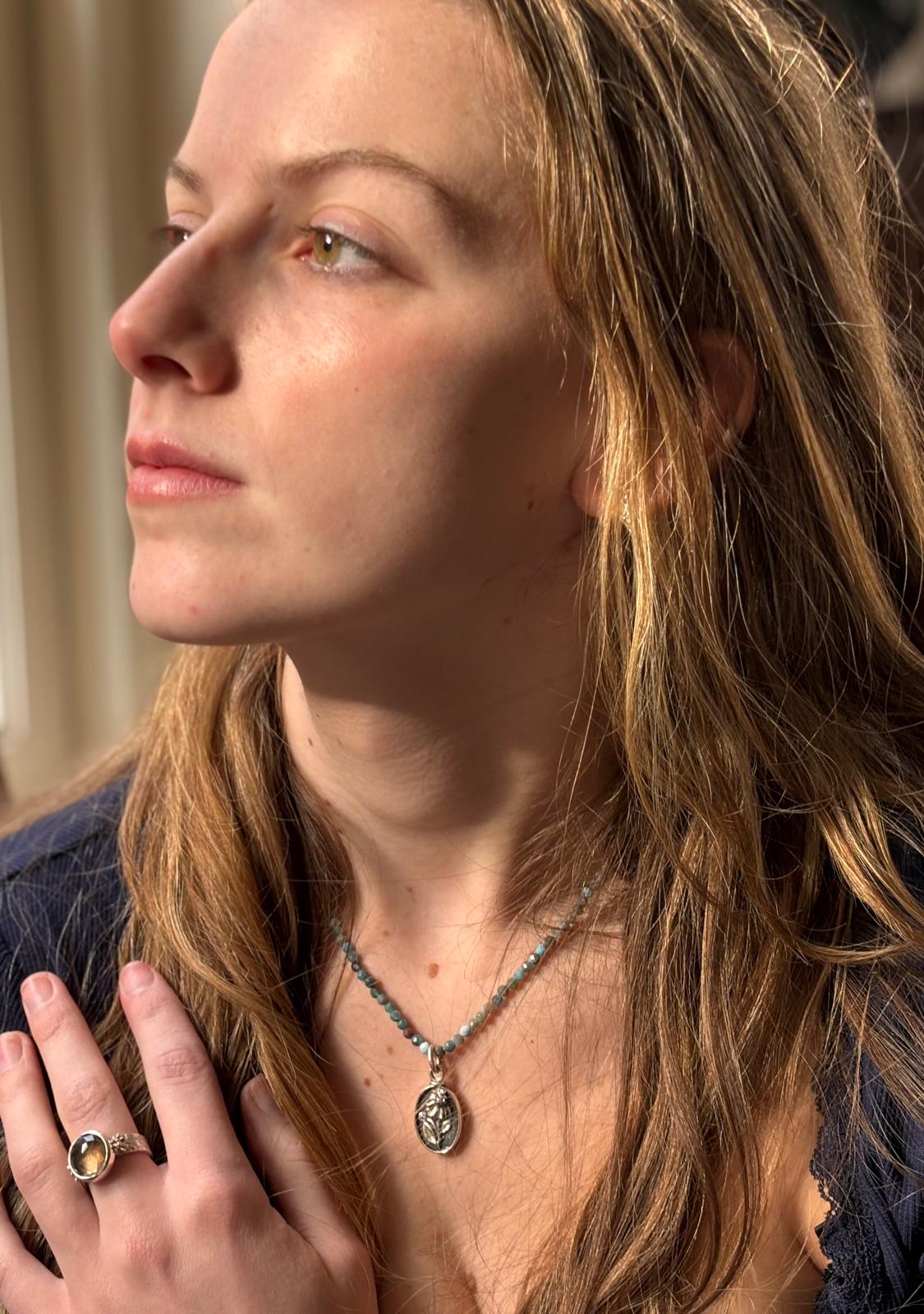 Verkauft: Silberner Ring mit Rauchquarz