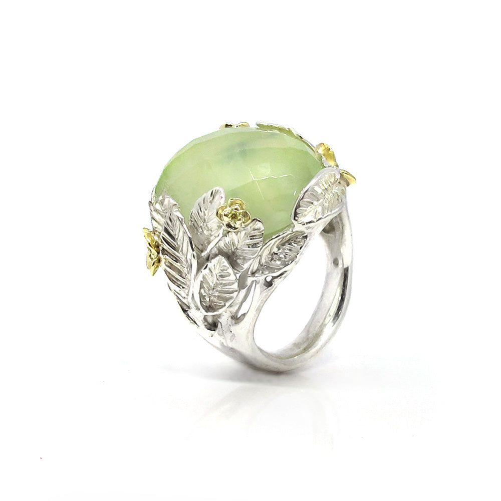Ring mit Prehnit VERKAUFT