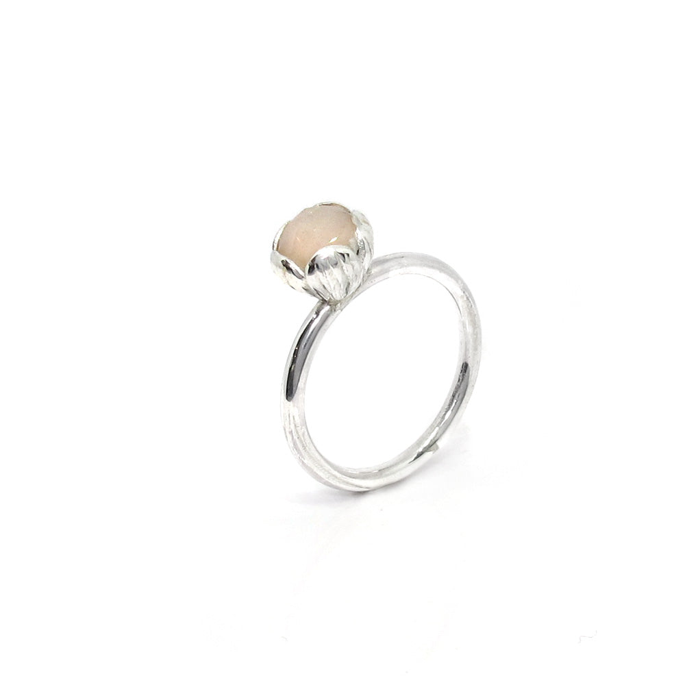 Silver ring with moonstone