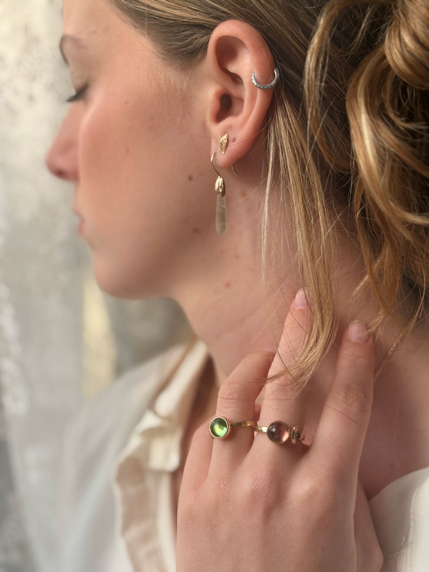 Gold ring with green tourmaline