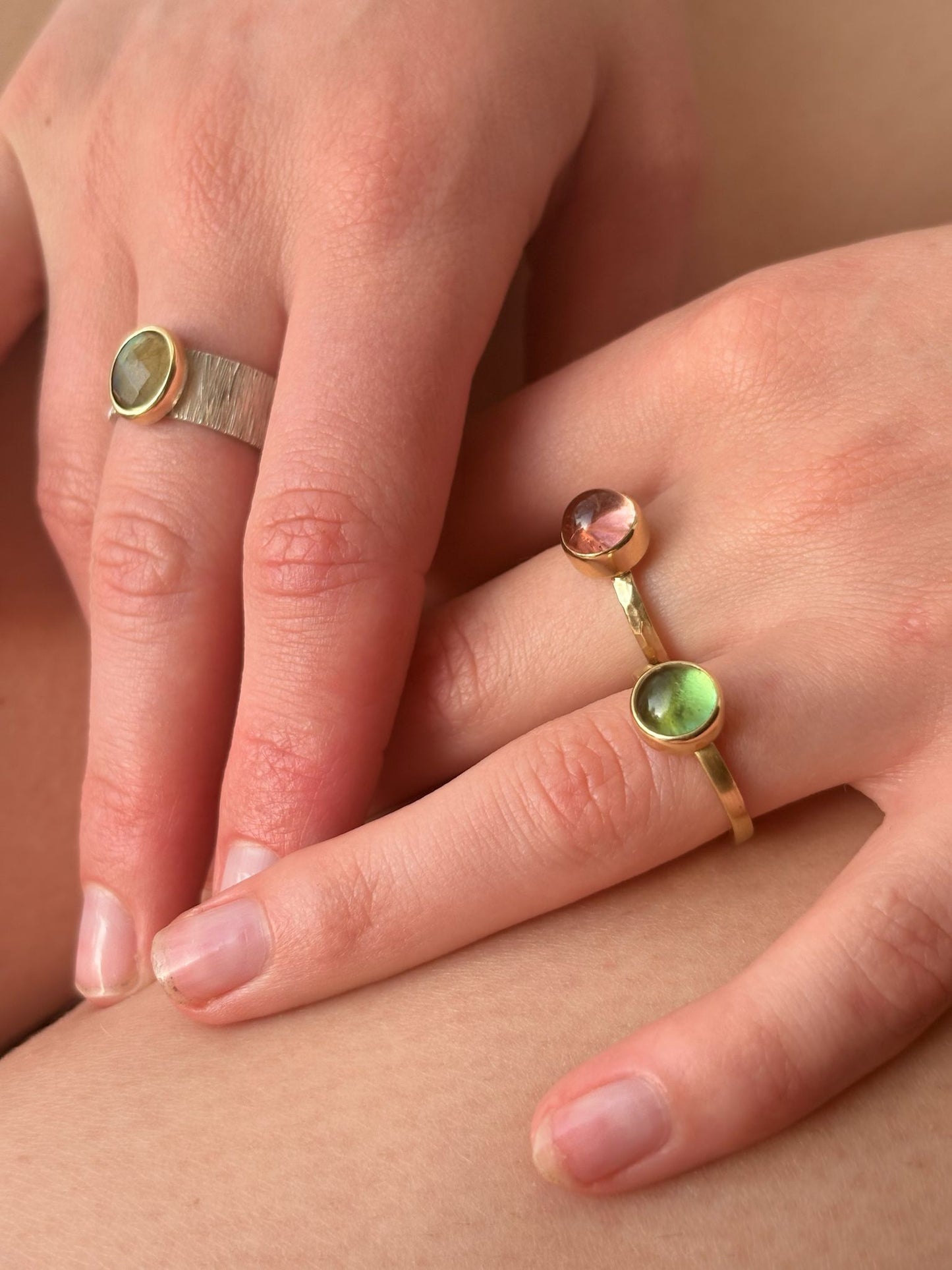 Gold ring with green tourmaline