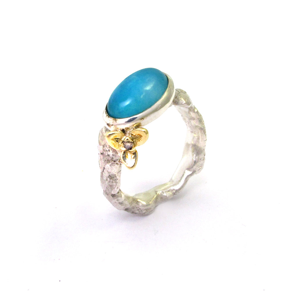 Zilveren gouden ring