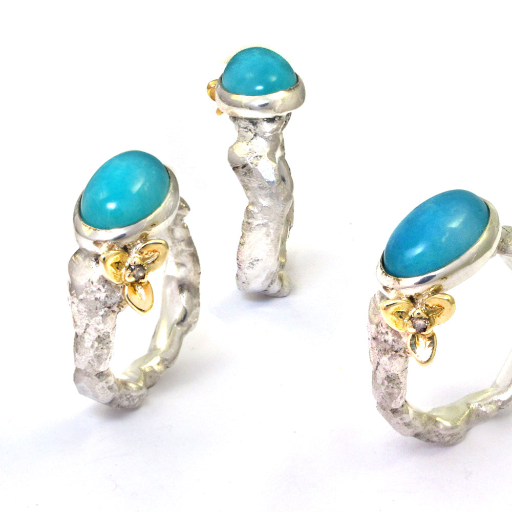 Zilveren gouden ring