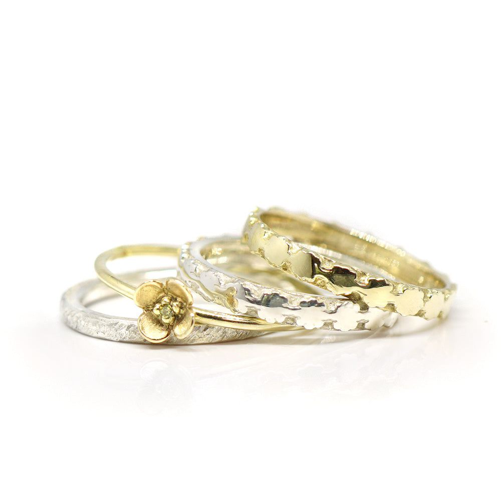 Gouden bloemetjes ring