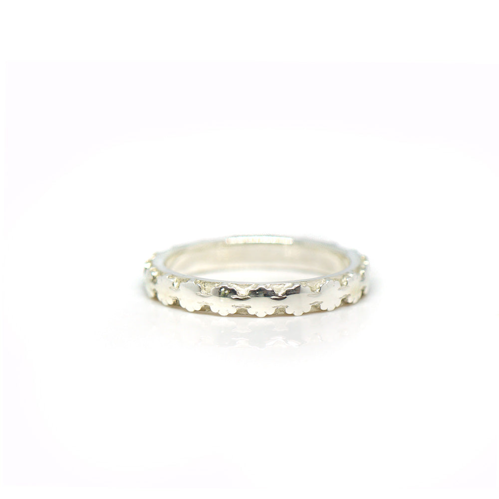 Zilveren bloemetjes ring