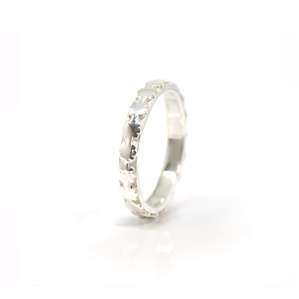 Zilveren bloemetjes ring