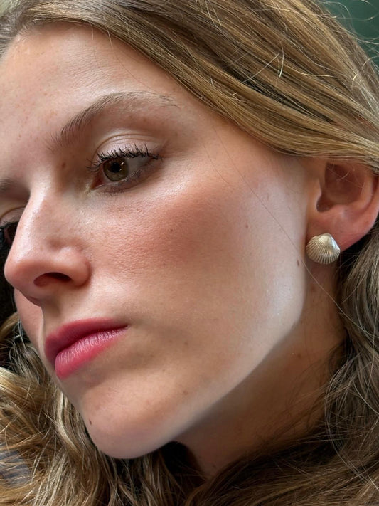 Large shell stud earrings